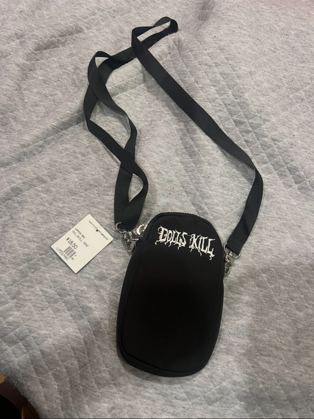 Dolls Kill Black Mini Crossbody Phone Pouch